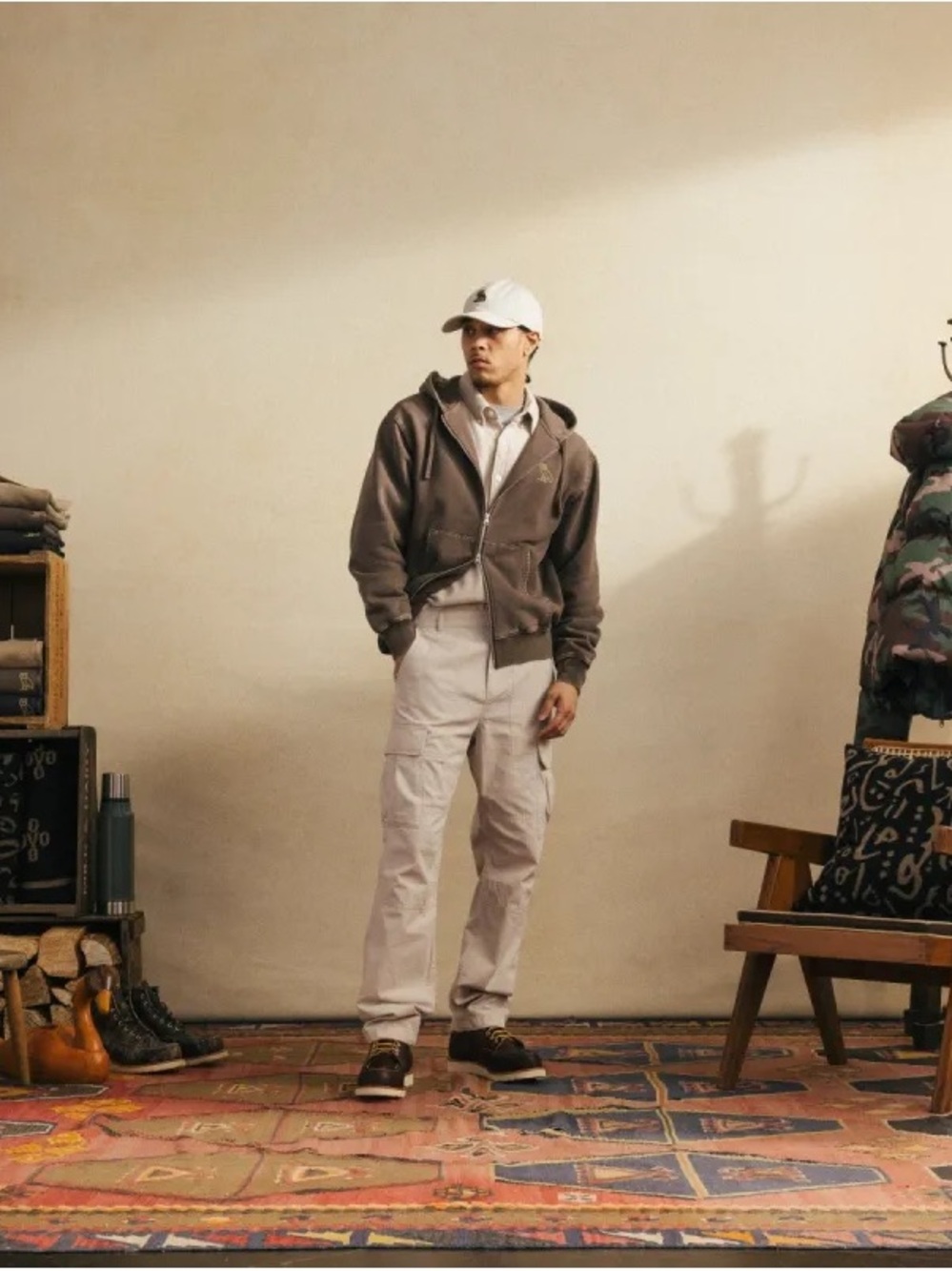 OVO Muskoka Garment Dyed Full-Zip Hoodie in Brown | October’s Very Own